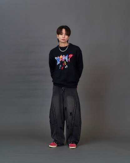 Graphic Shaggy Knit Sweater  SL0053