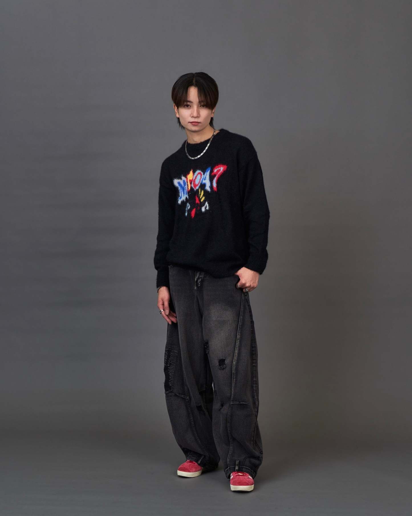 Graphic Shaggy Knit Sweater  SL0053