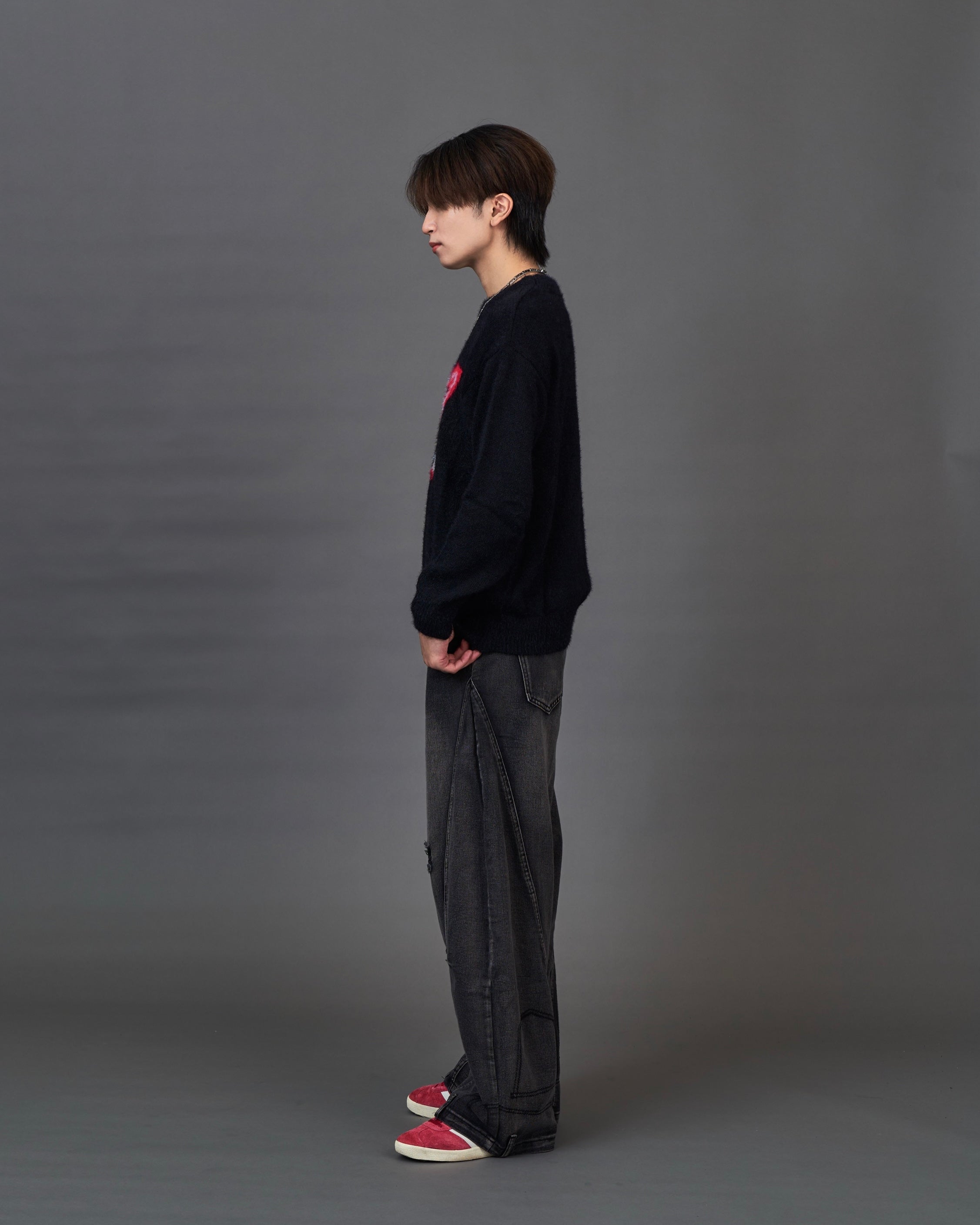 Graphic Shaggy Knit Sweater  SL0053