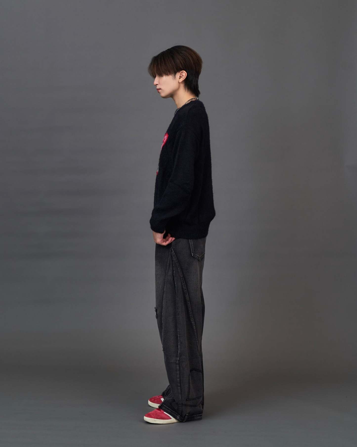 Graphic Shaggy Knit Sweater  SL0053