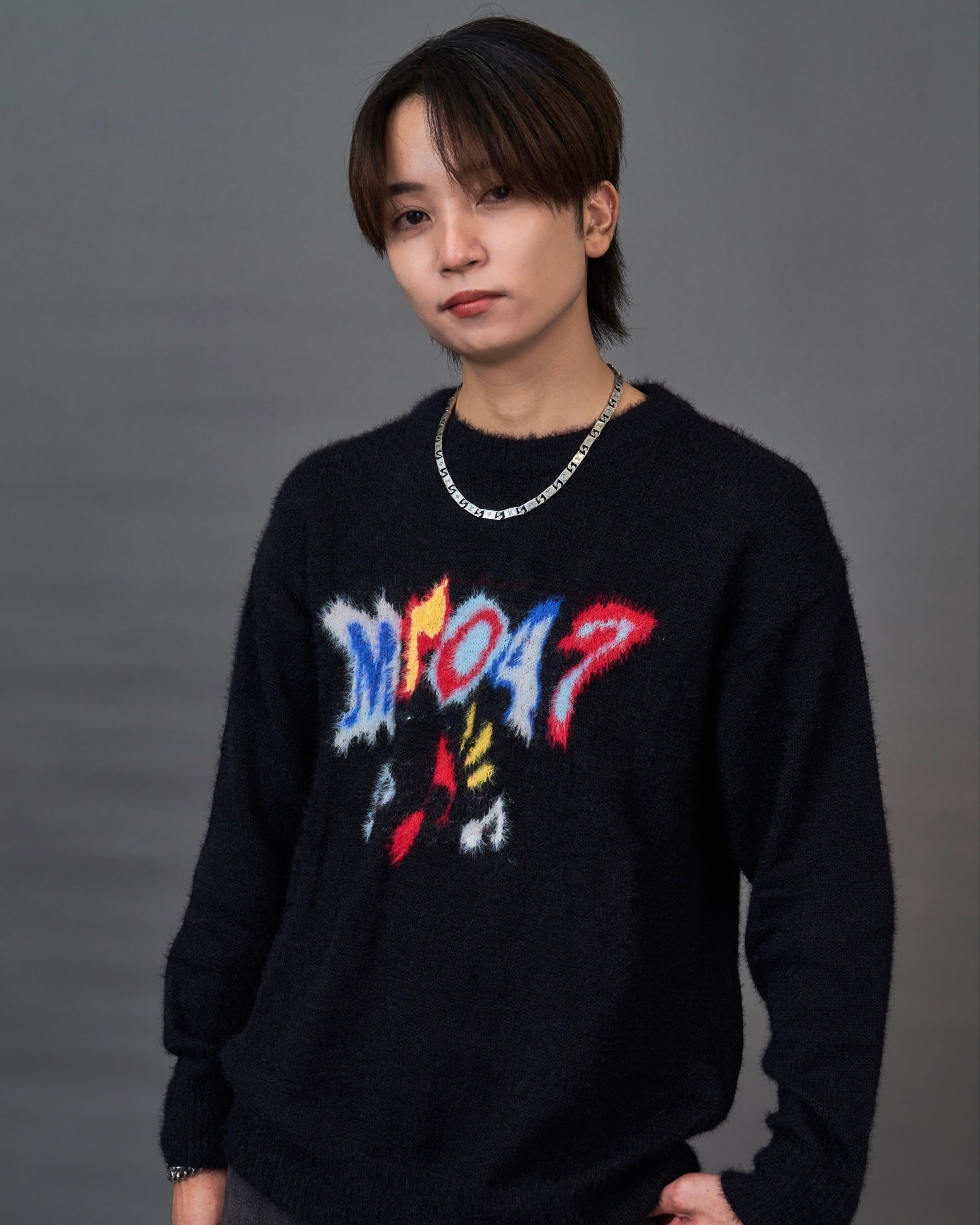 Graphic Shaggy Knit Sweater  SL0053