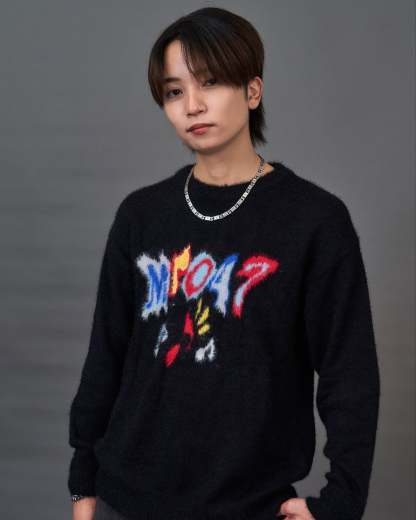 Graphic Shaggy Knit Sweater  SL0053