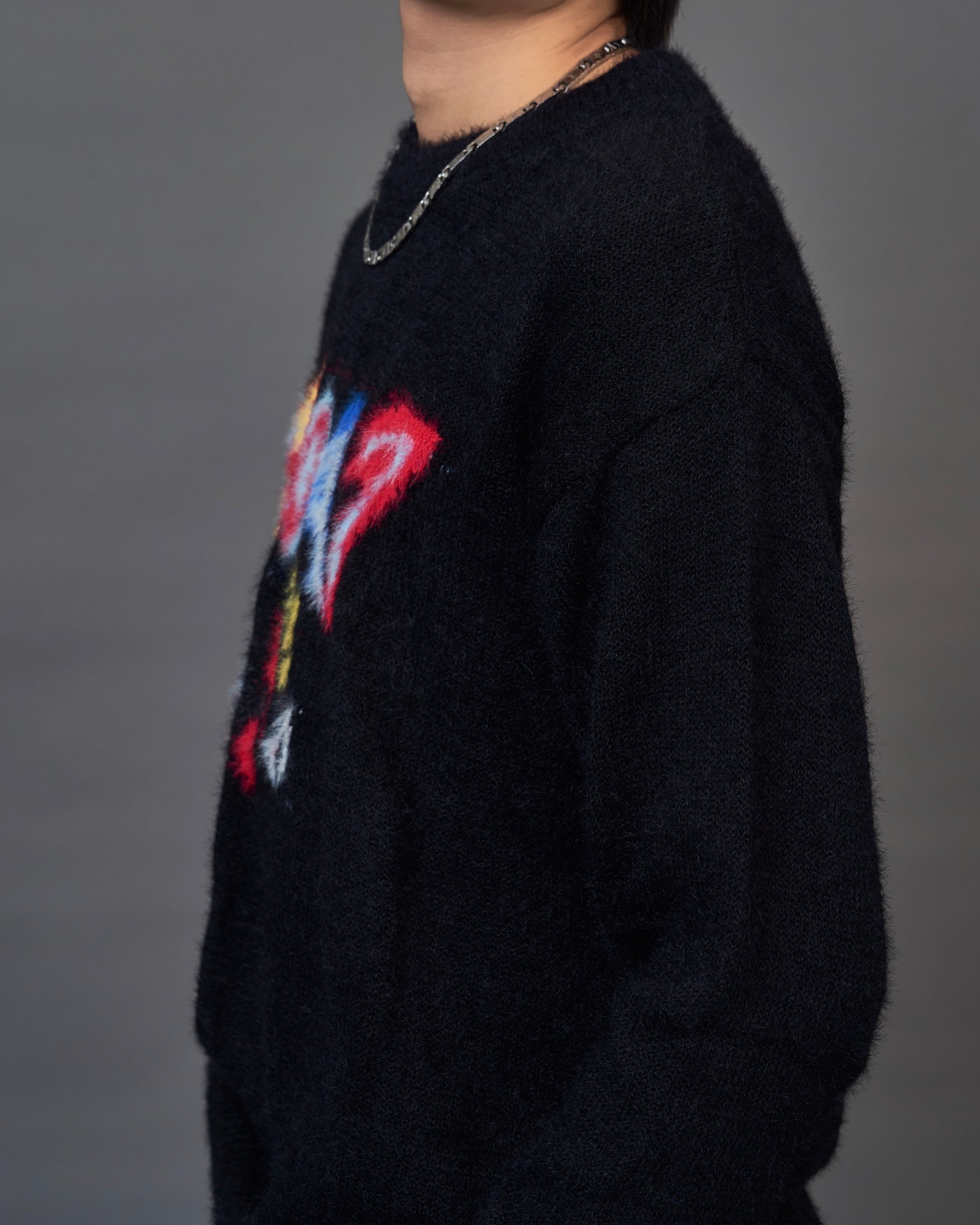 Graphic Shaggy Knit Sweater  SL0053