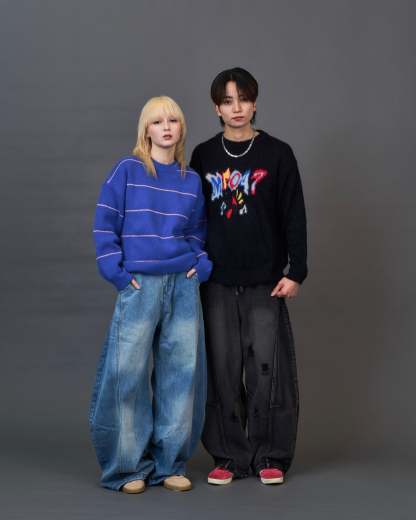 Graphic Shaggy Knit Sweater  SL0053