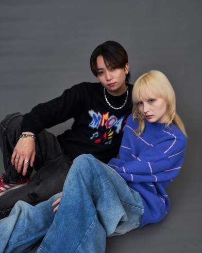 Graphic Shaggy Knit Sweater  SL0053