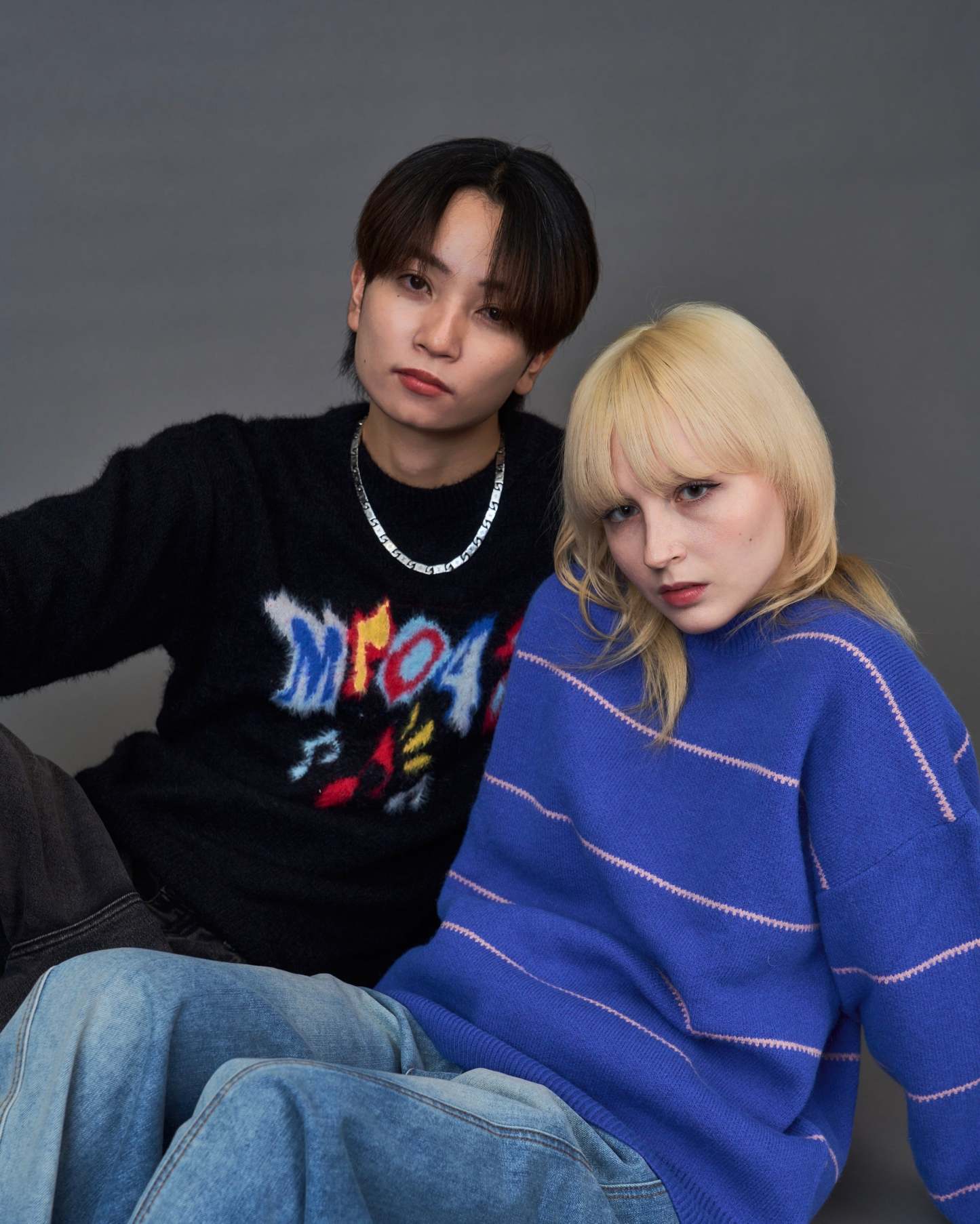 Graphic Shaggy Knit Sweater  SL0053