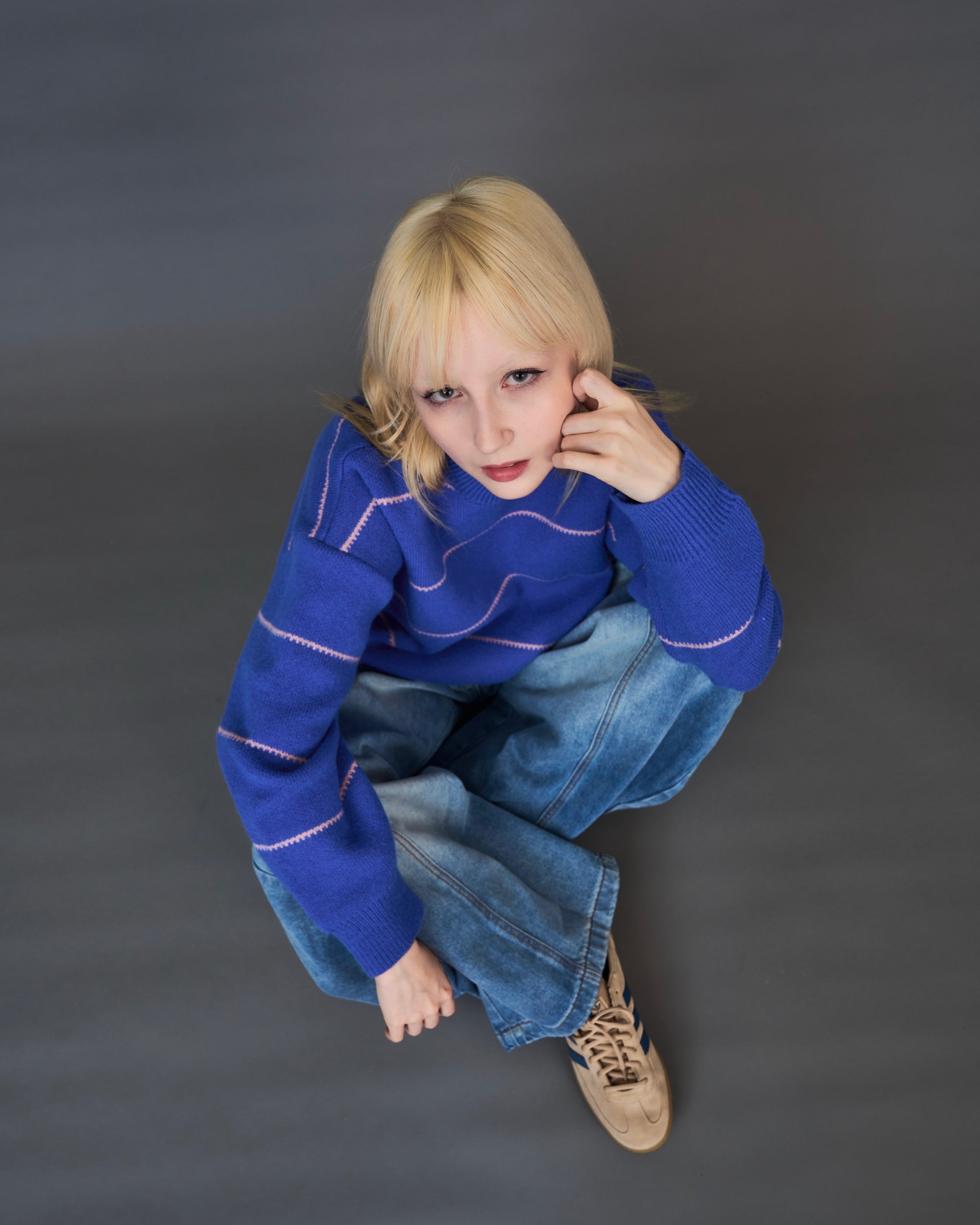 overfit border knitSL0042