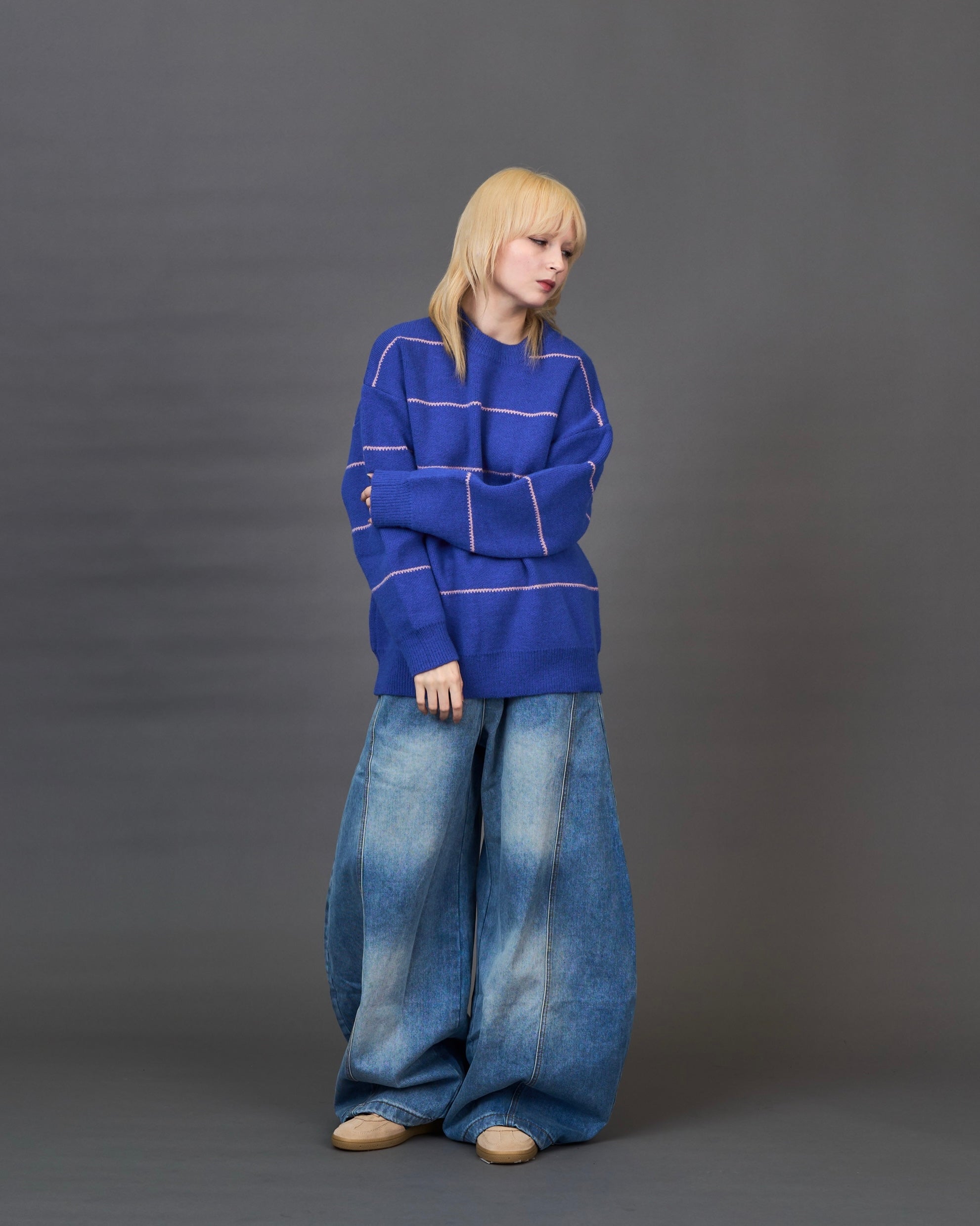 overfit border knitSL0042