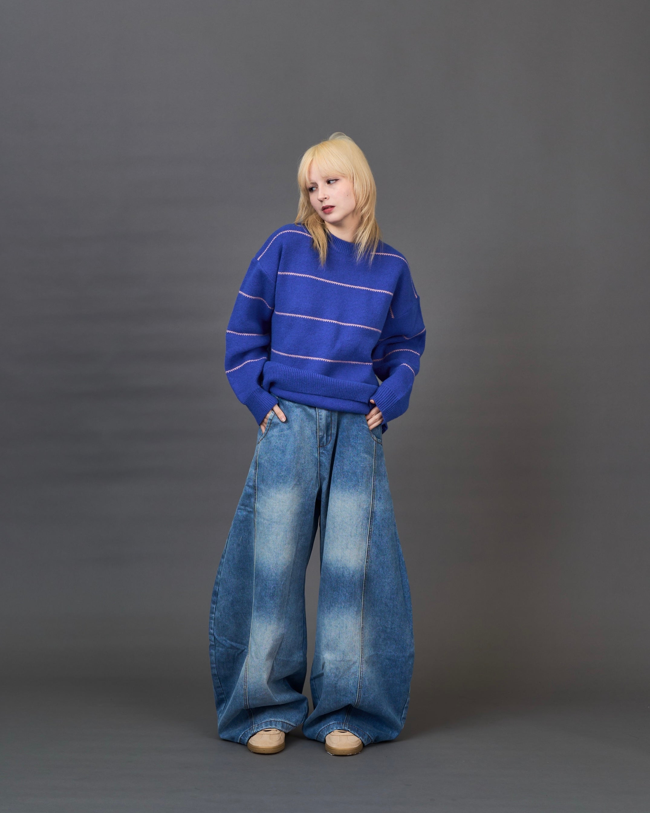 overfit border knitSL0042