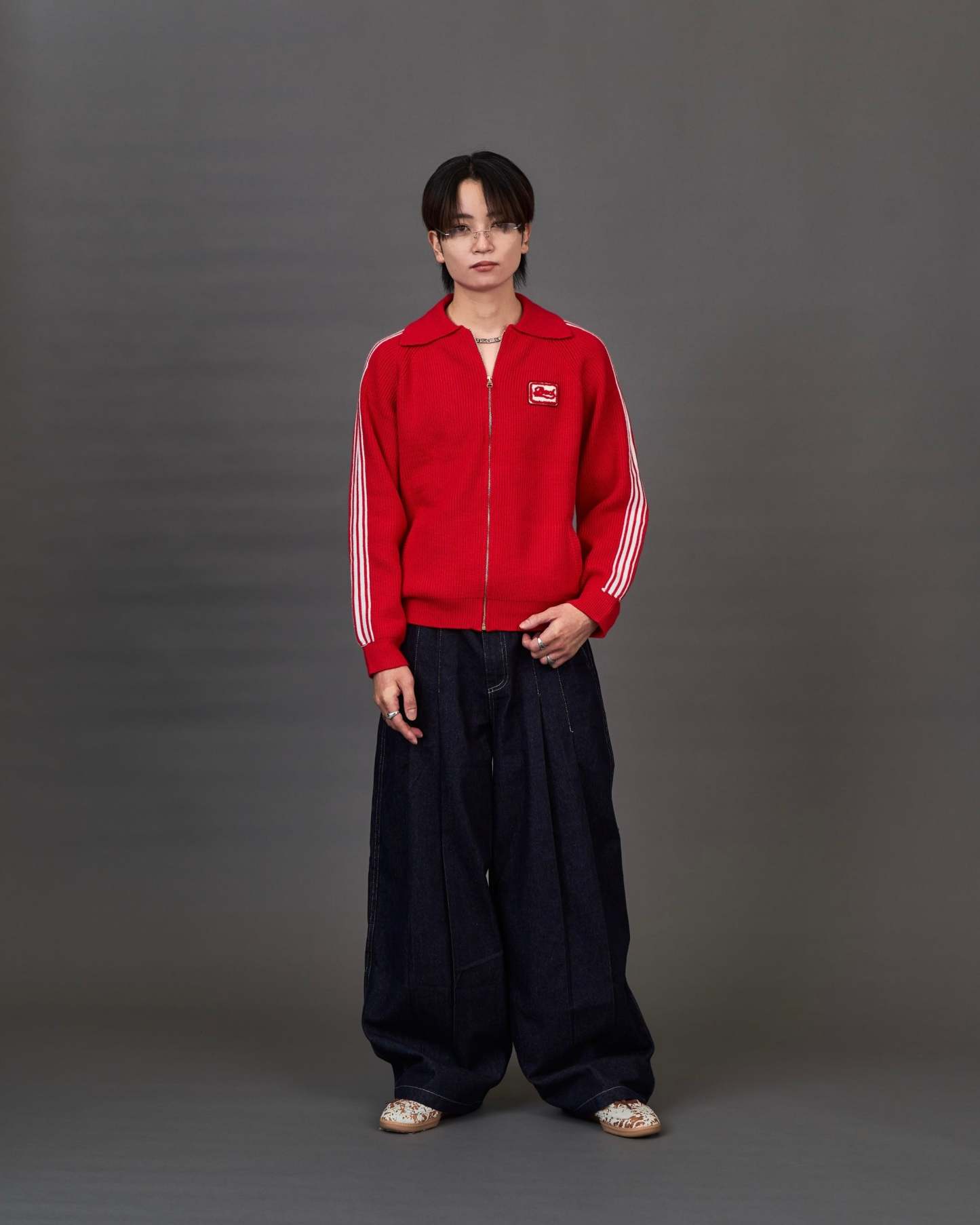 Set-up Compatible Contrast Stitch Denim Jacket / Stitch Line Denim Pants SL0049