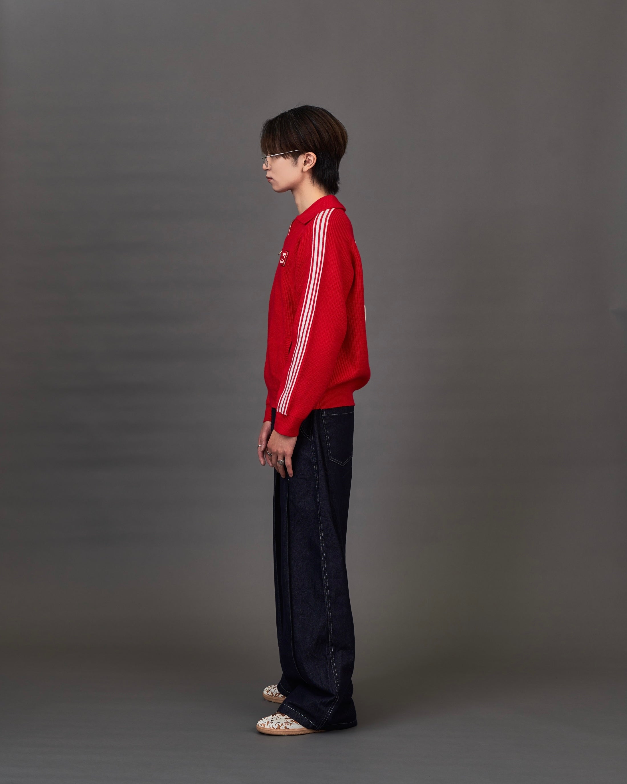 Set-up Compatible Contrast Stitch Denim Jacket / Stitch Line Denim Pants SL0049