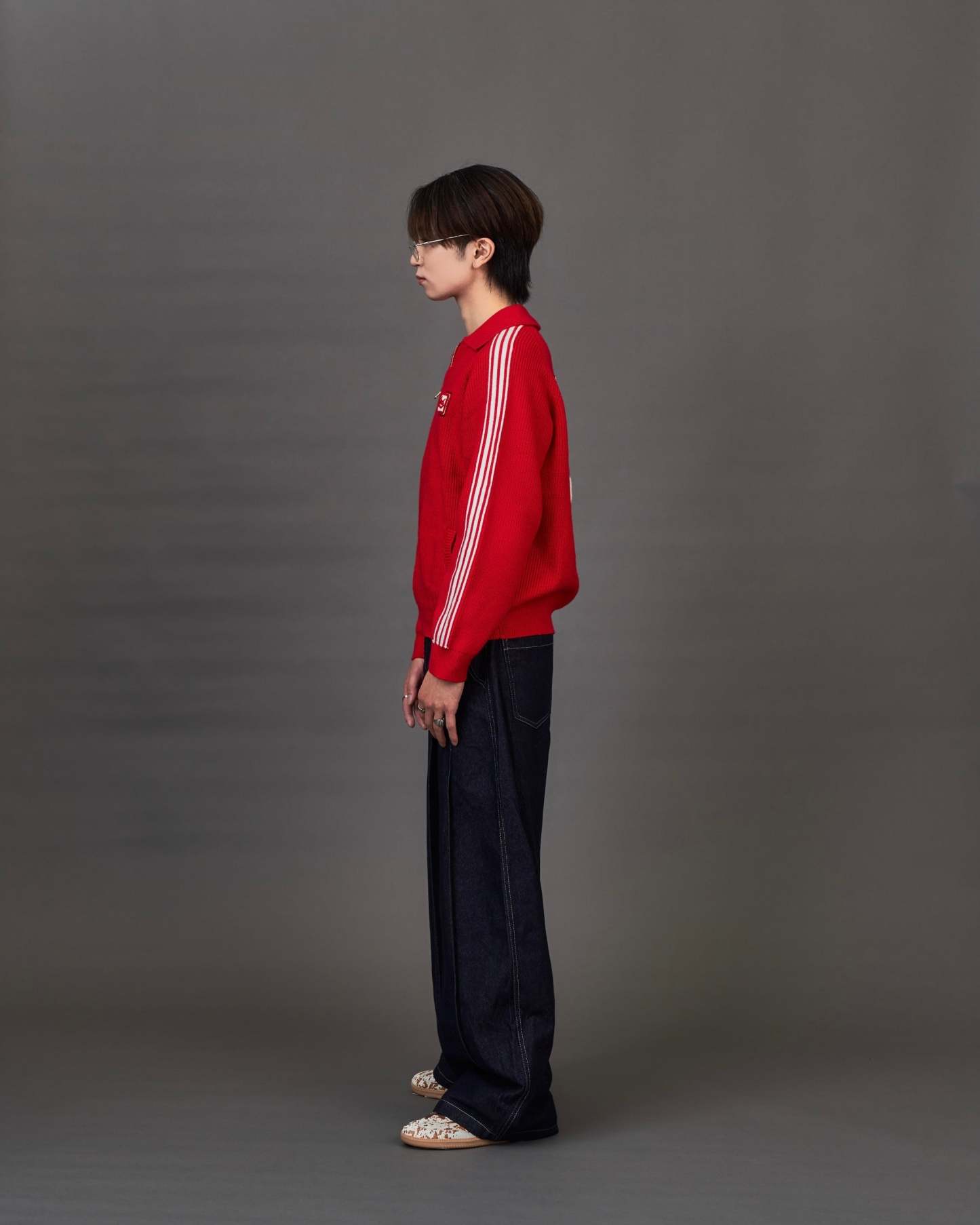 Set-up Compatible Contrast Stitch Denim Jacket / Stitch Line Denim Pants SL0049