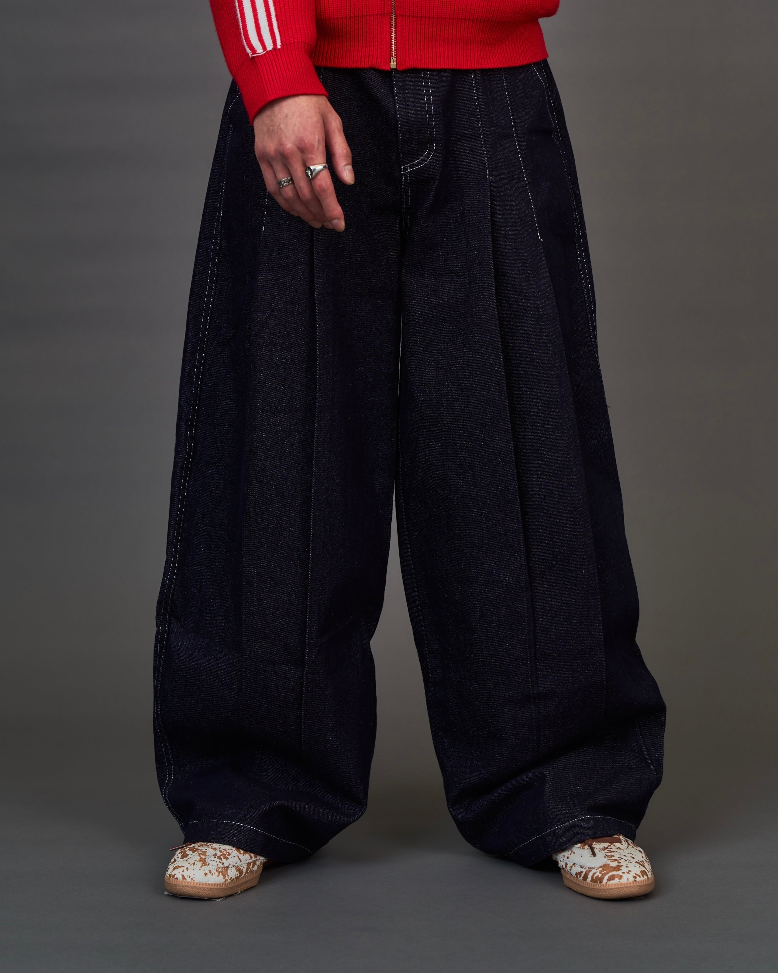 Set-up Compatible Contrast Stitch Denim Jacket / Stitch Line Denim Pants SL0049