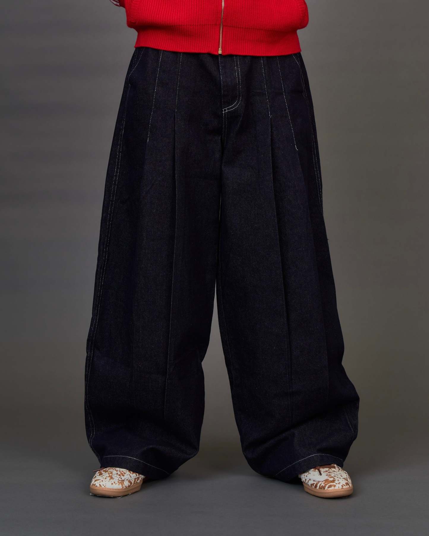 Set-up Compatible Contrast Stitch Denim Jacket / Stitch Line Denim Pants SL0049