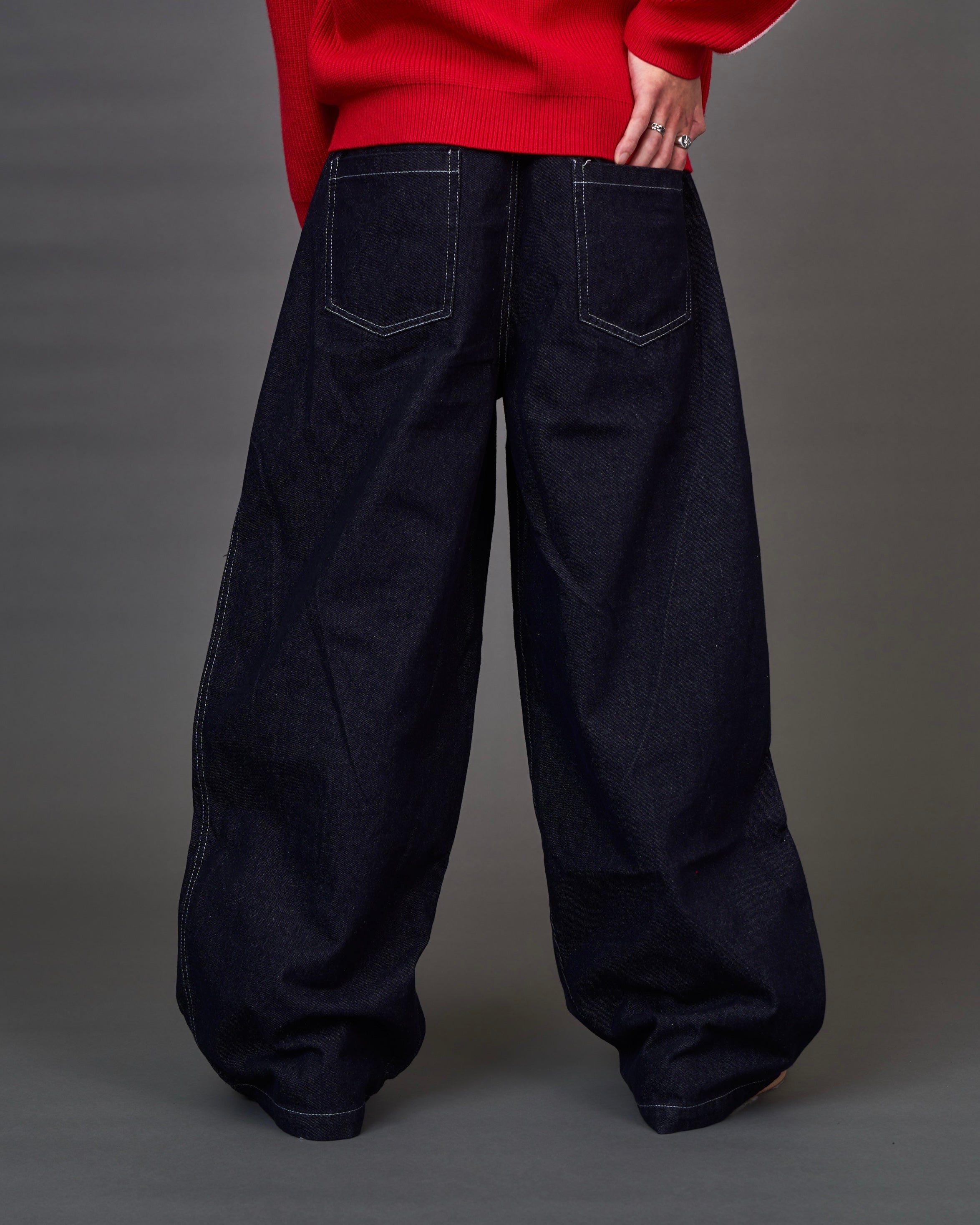 Set-up Compatible Contrast Stitch Denim Jacket / Stitch Line Denim Pants SL0049