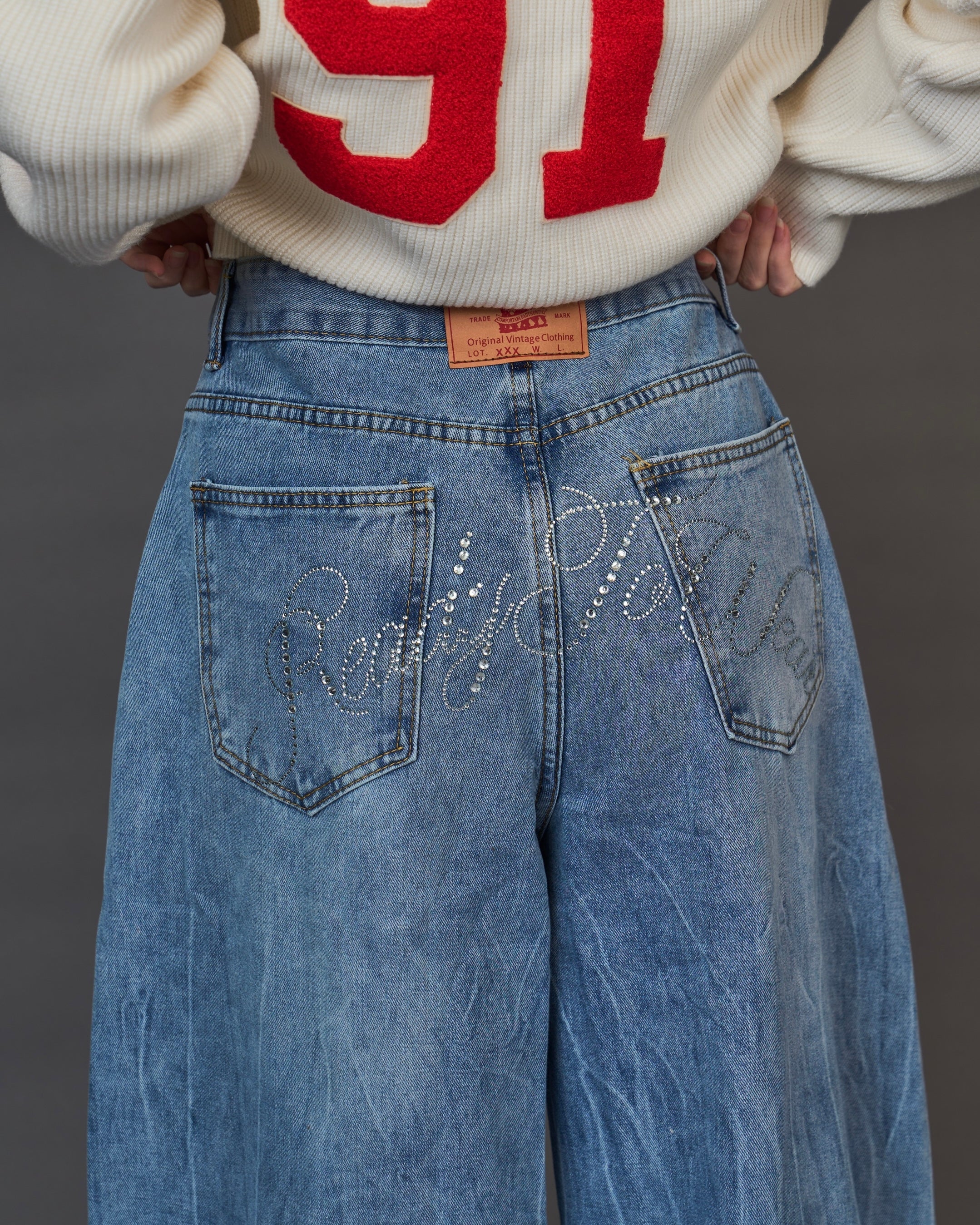 Rhinestone Vintage Denim SL0047