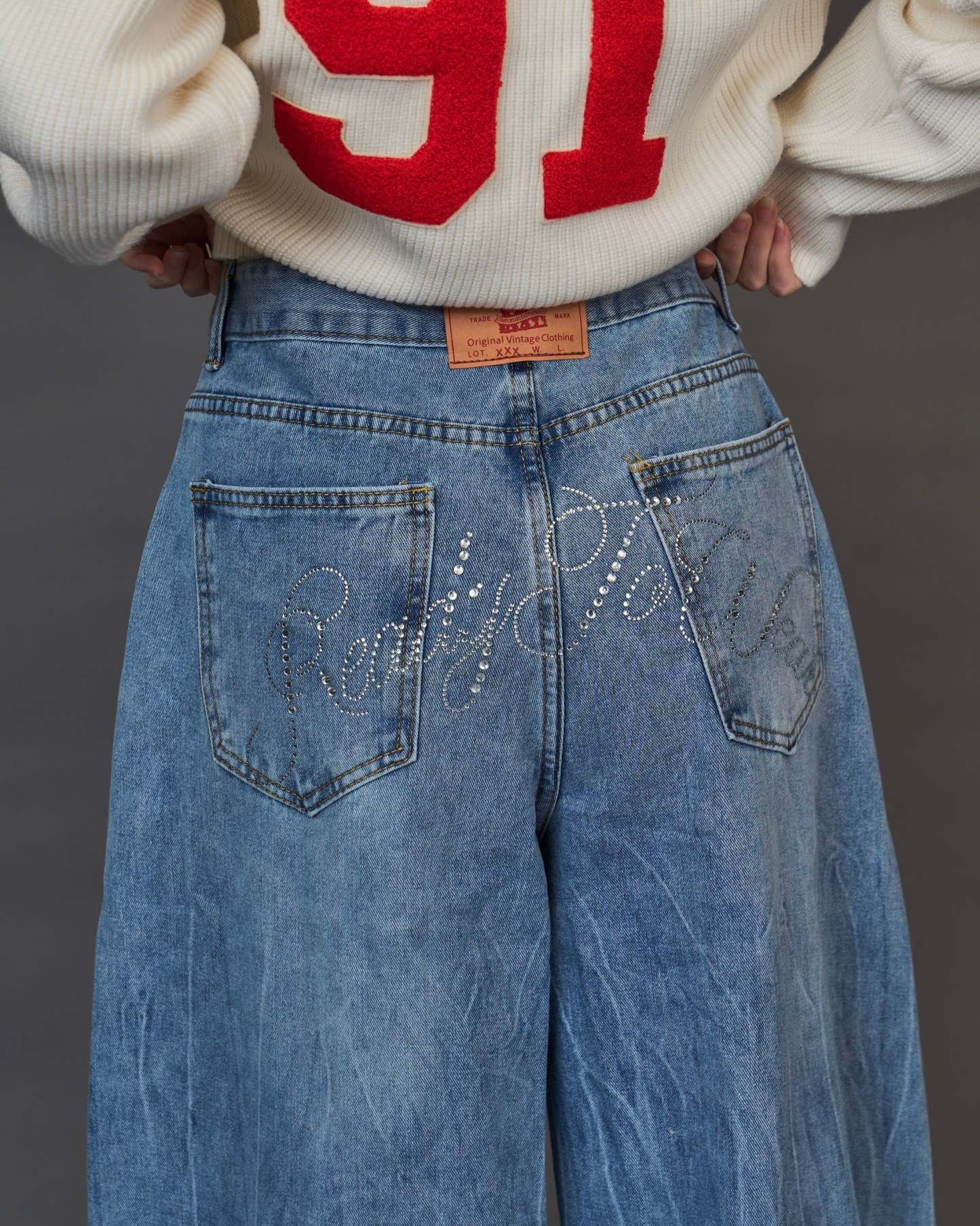 Rhinestone Vintage Denim SL0047