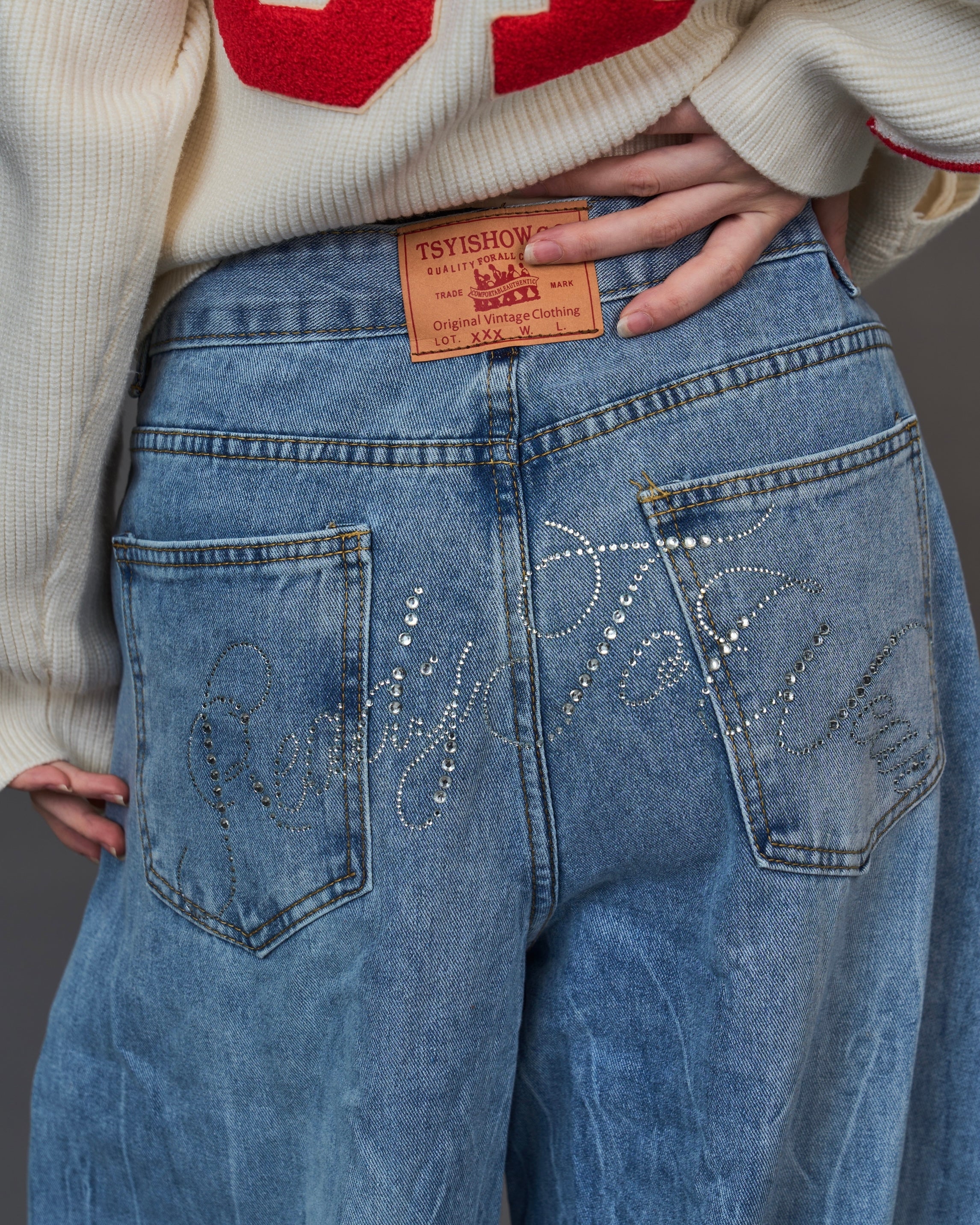 Rhinestone Vintage Denim SL0047