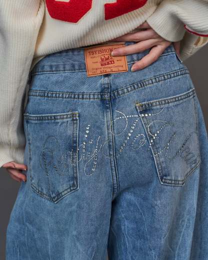 Rhinestone Vintage Denim SL0047