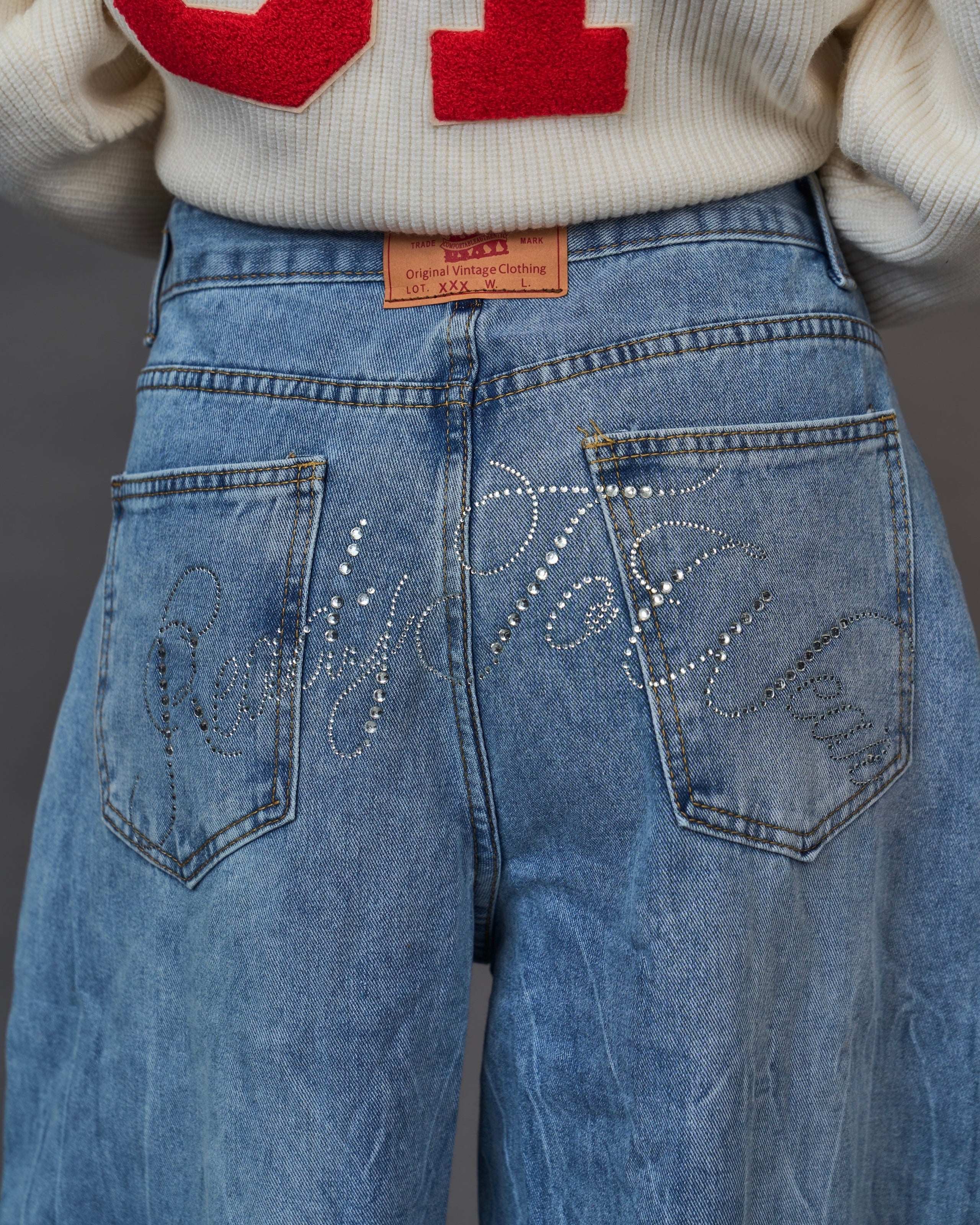 Rhinestone Vintage Denim SL0047