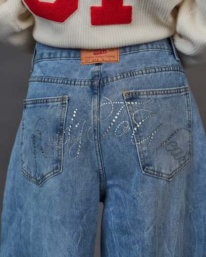 Rhinestone Vintage Denim SL0047