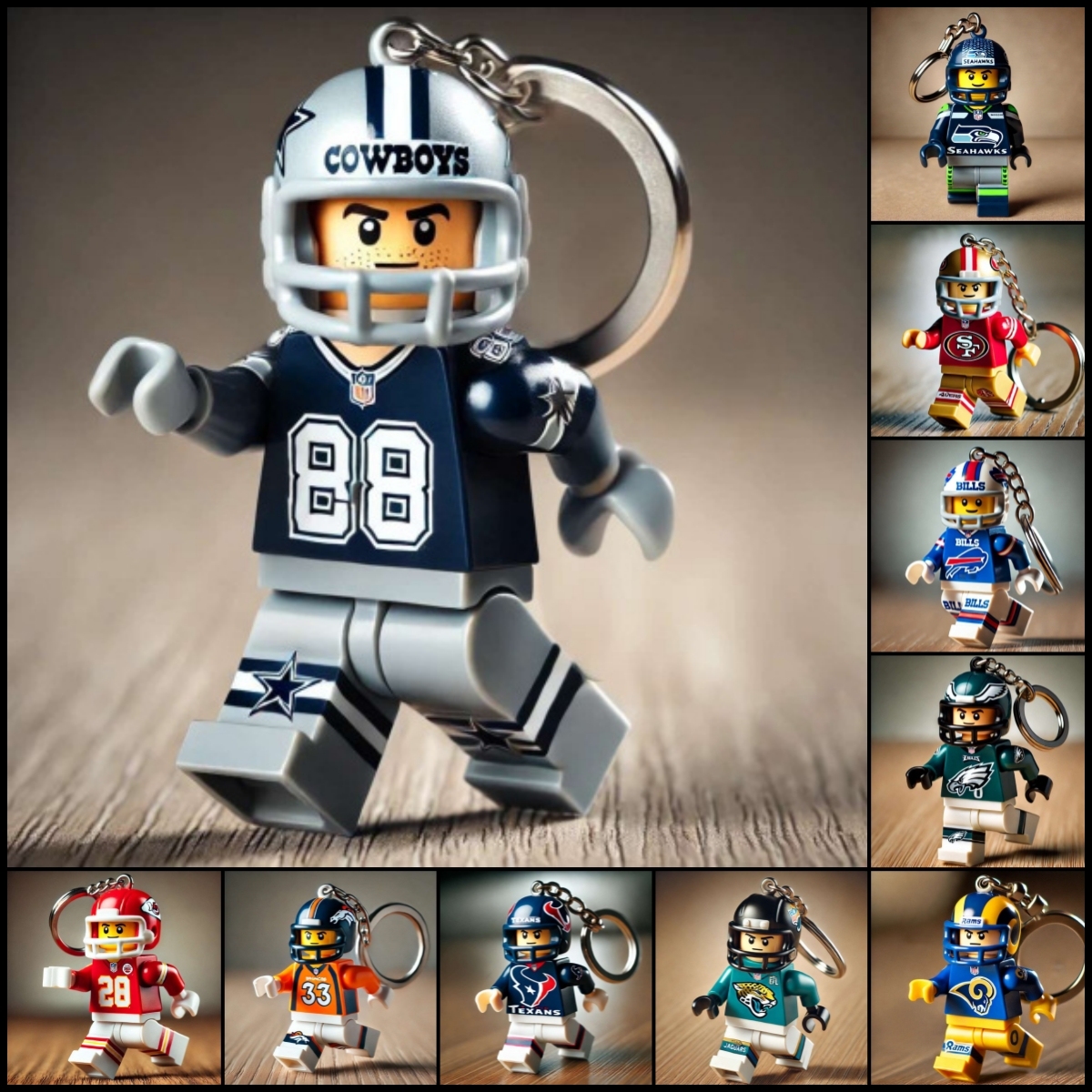 🔥Limited Edition 60% OFF🏈2026 New Football Team Building Blocks Keychain🚛Buy 3 Get Free Shipping