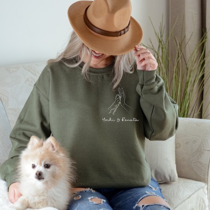 Personalized Dog Hoodie, T-Shirt with Dog Name, Dog Owner Gift with Name, Pet Lover, Dog Mom Sweater Minimalist