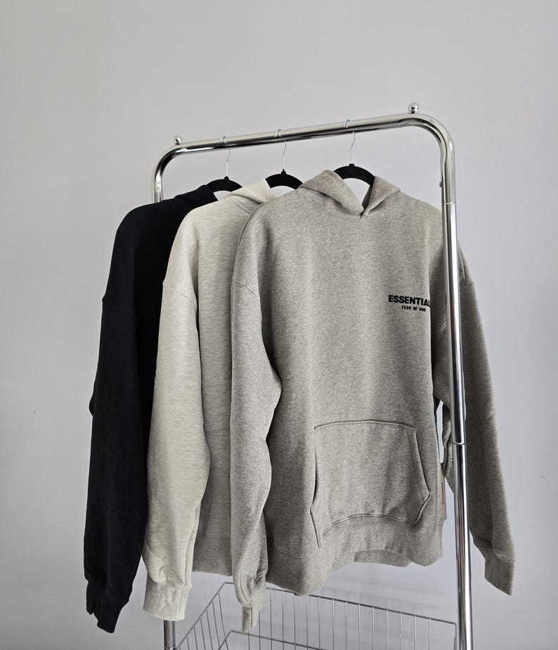 NWT Fear of God Essentials Hoodies FW22 | Unisex Oversized Sweatshirt | Streetwear Pullover | Stretch limo/Light Oatmeal/Dark Oatmeal/Coral
