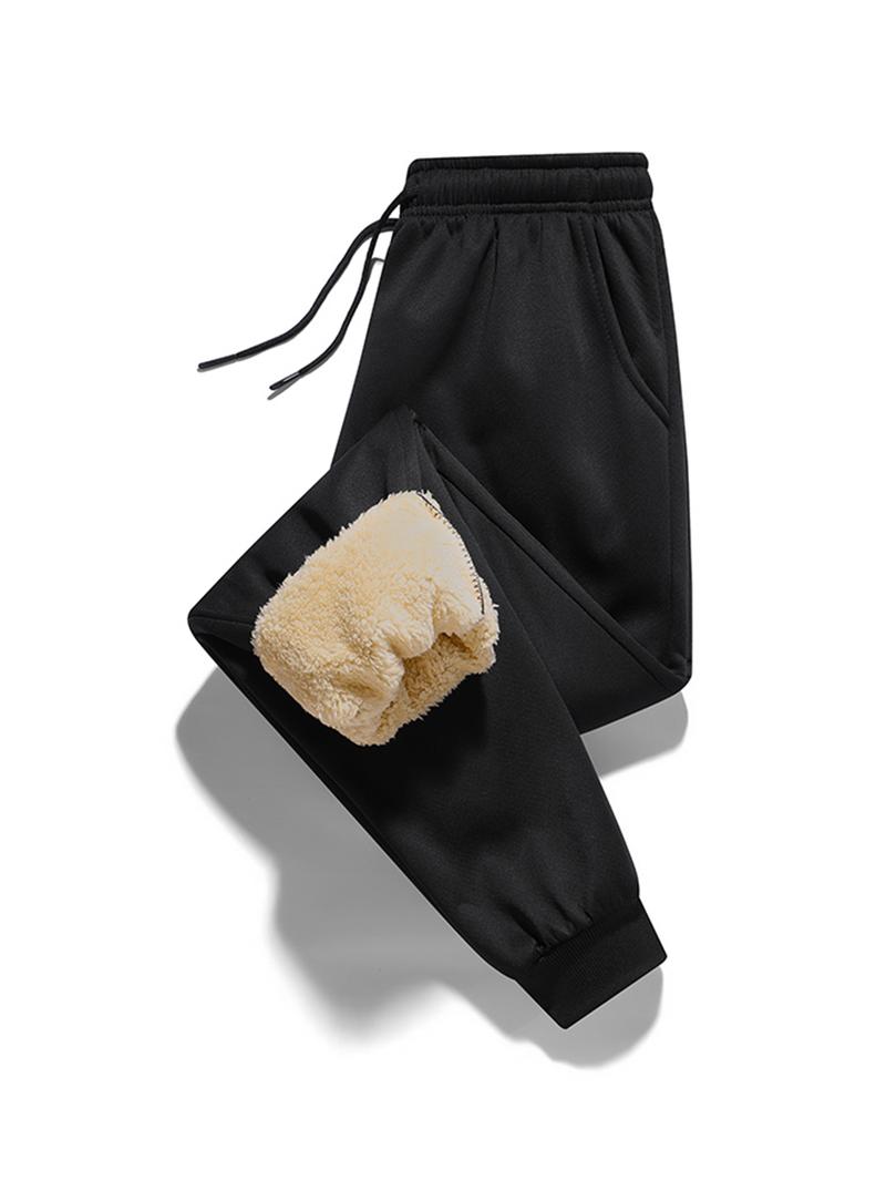 Mens Thermal Fleece Lined Pants Winter Casual Trousers Thick Warm Soft Comfortable for Outdoor Sports and Daily Wear