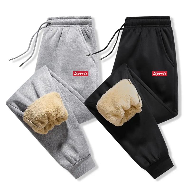 Mens Thermal Fleece Lined Pants Winter Casual Trousers Thick Warm Soft Comfortable for Outdoor Sports and Daily Wear with Fleece Pocket and Drawstring Waist