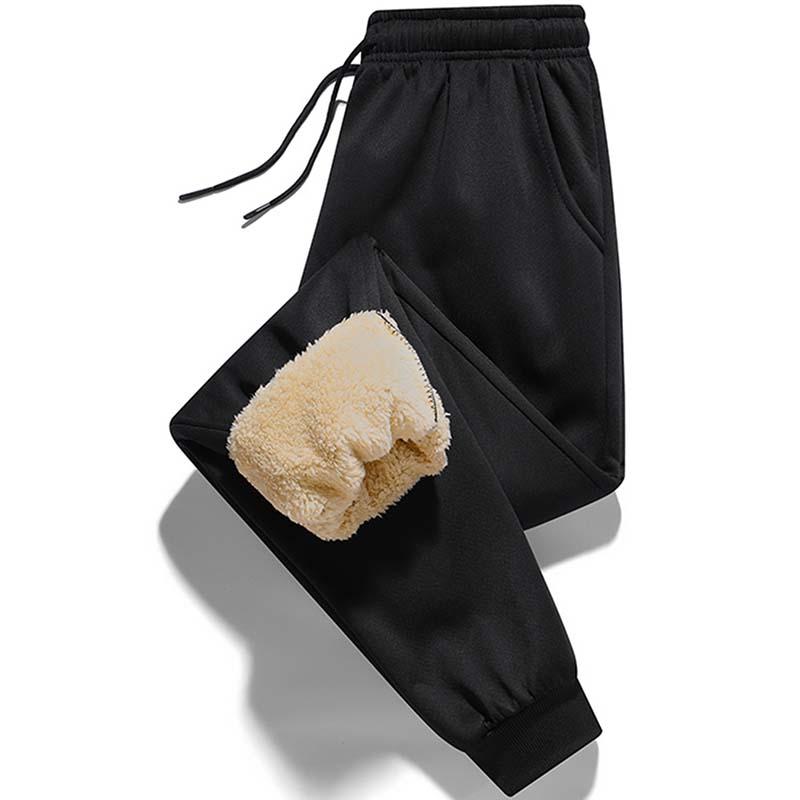 Mens Thermal Fleece Lined Pants Winter Casual Trousers Thick Warm Soft Comfortable for Outdoor Sports and Daily Wear with Fleece Pocket and Drawstring Waist