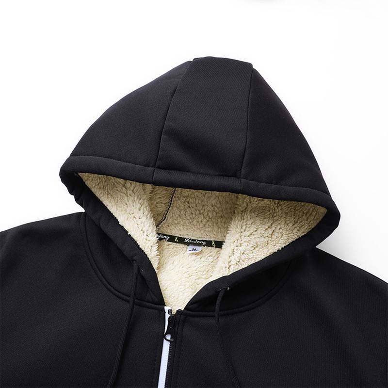 Winter men's casual plus plush thick hooded jacket jacket, warm and windproof Men's Fleece Lined Hooded Jacket, Warm Windproof Coat with Pockets, Casual Fall & Winter Outerwear, Long Sleeve Zipper Design winter outfits men oktoberfest outfit jackets coat