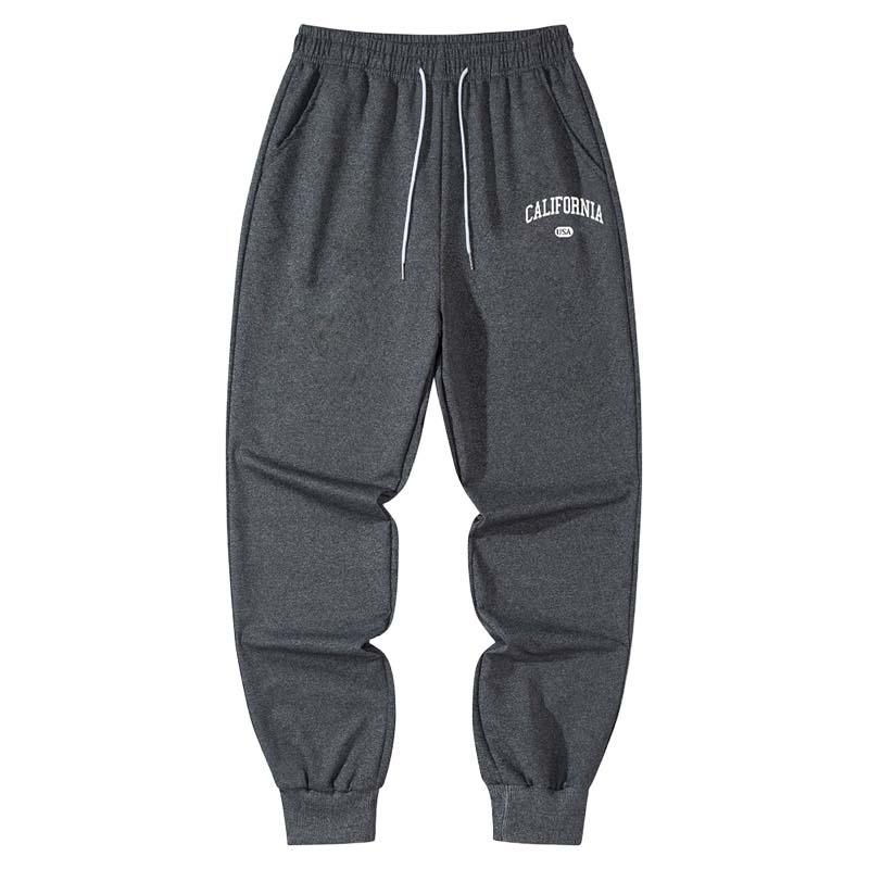 Men's Letter Printed Drawstring Waist Sports Pants with Pockets Casual Regular Fit Jogging Sweatpants for Spring Autumn Daily Wear Athleisure Style