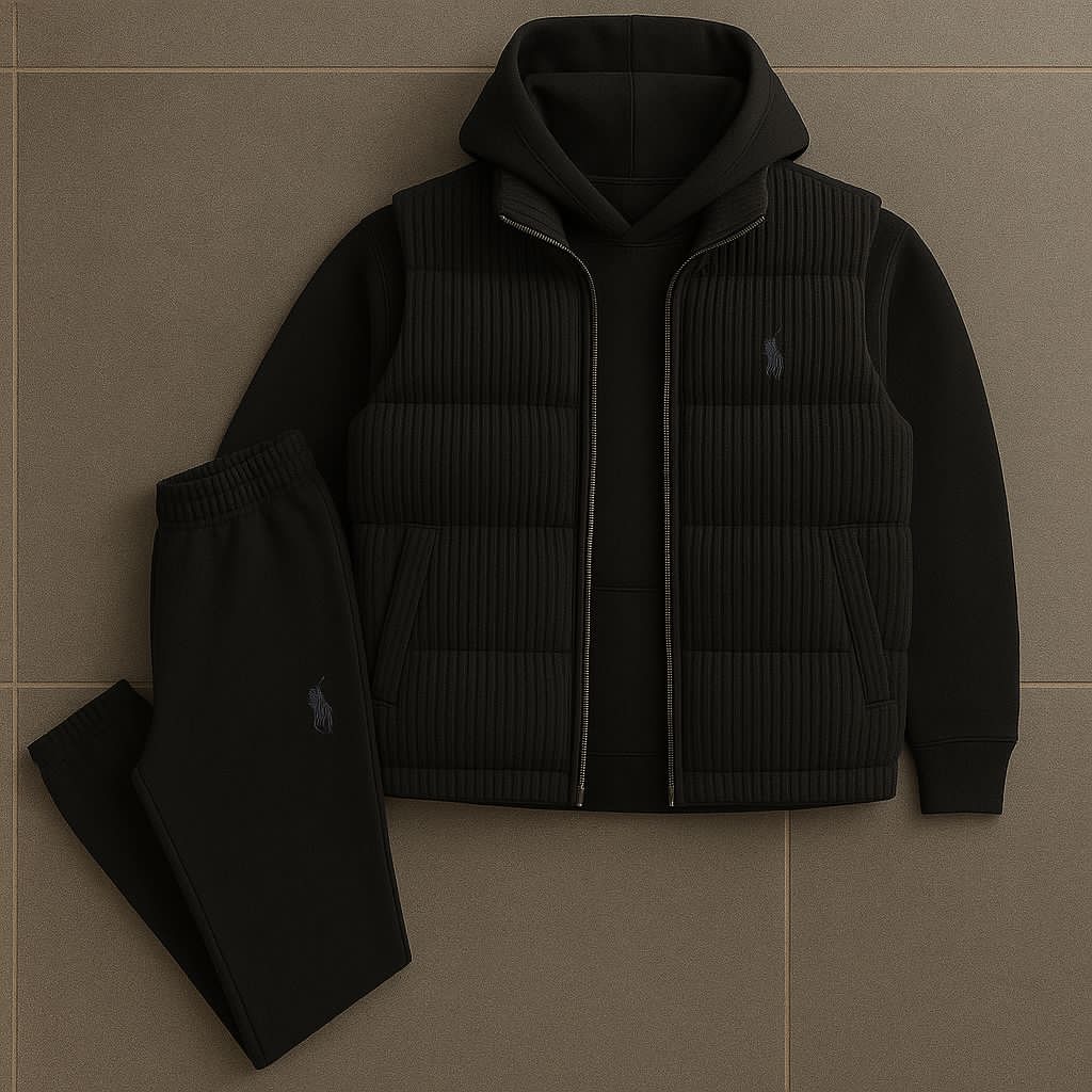 PRL Set �C Hoodie, Quilted Vest & Pants