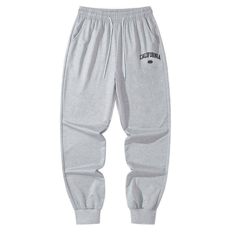 Men's Letter Printed Drawstring Waist Sports Pants with Pockets Casual Regular Fit Jogging Sweatpants for Spring Autumn Daily Wear Athleisure Style