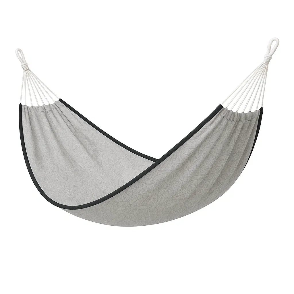 Amaca in cotone grigia con motivo foglia 200x150 cm