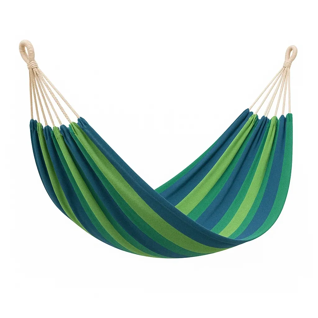 Amaca in tela a righe blu e verde 200x150 cm