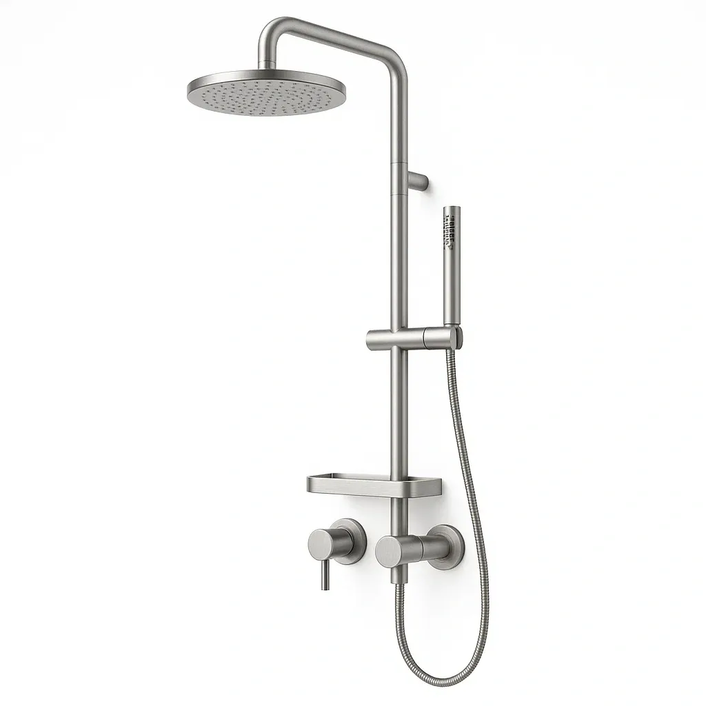 Docce set in acciaio inossidabile con soffione rotondo