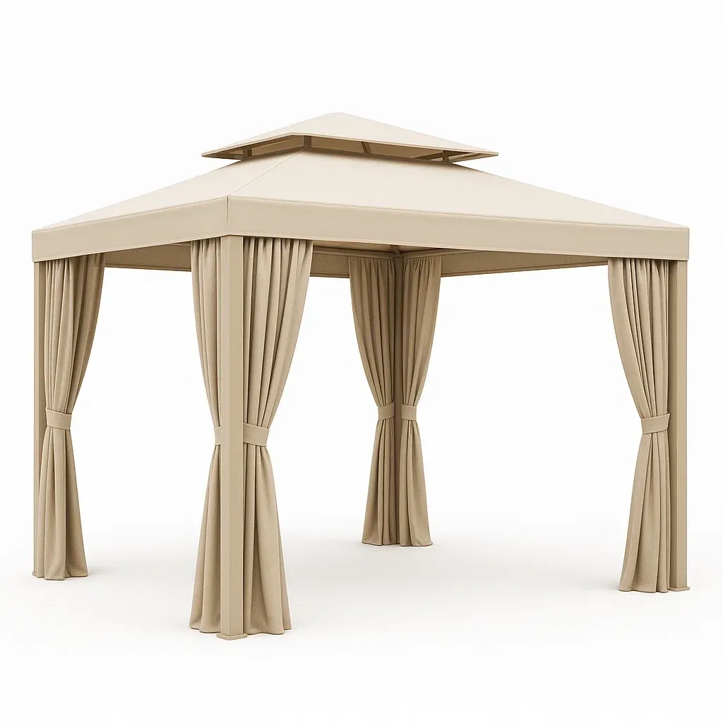 Gazebo in acciaio e poliestere beige