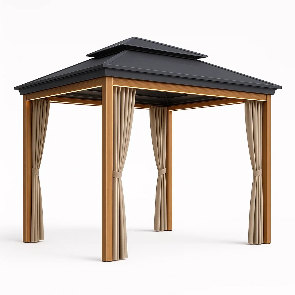 Gazebo quadrato 300x300x275 cm in alluminio e poliestere