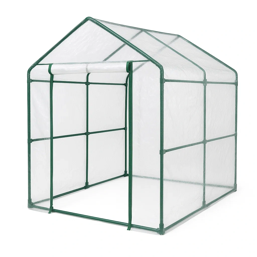 Serra con telaio in metallo e rivestimento in polietilene verde 143x73x195 cm