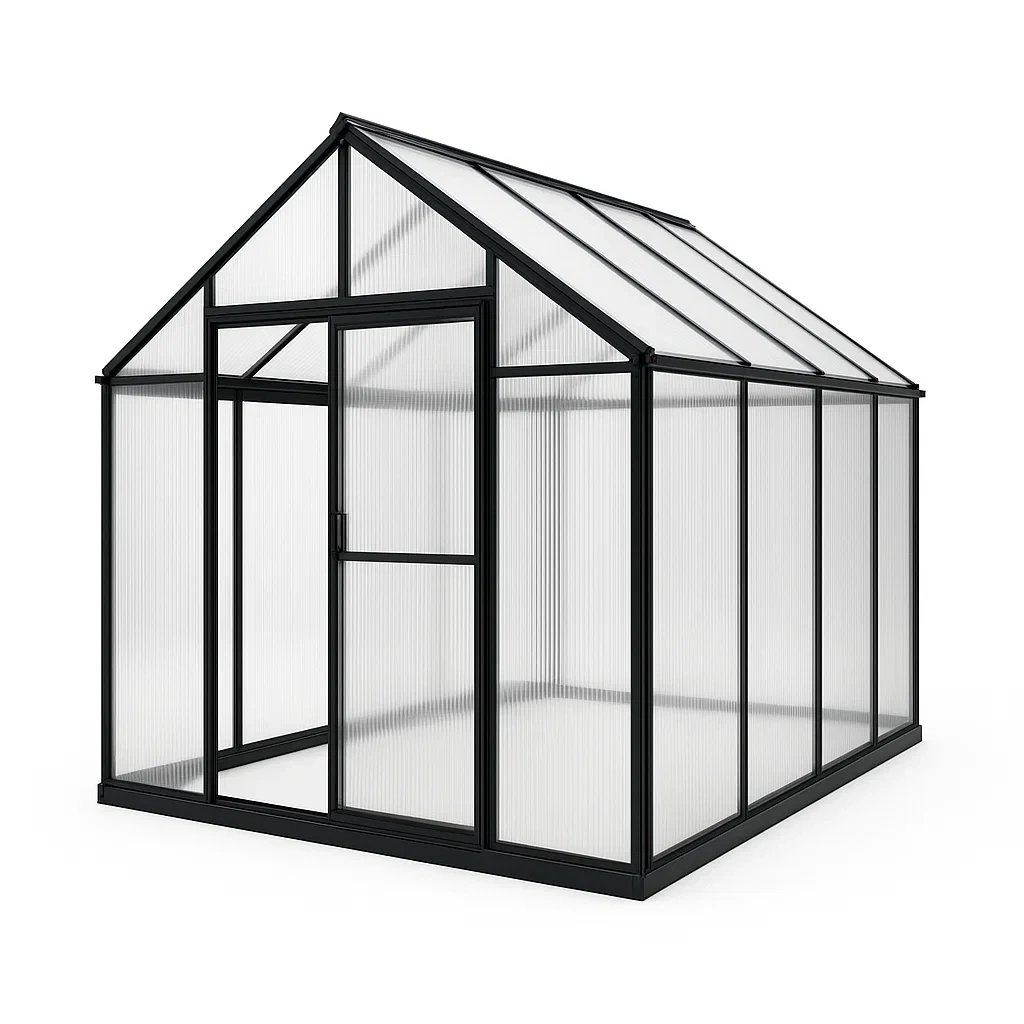 Serra in alluminio e policarbonato nero/trasparente 250x200x210 cm