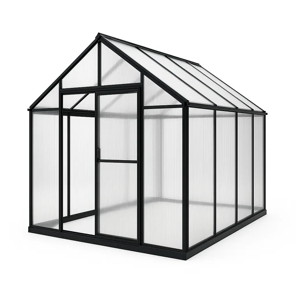 Serra in alluminio e policarbonato nero/trasparente 250x200x210 cm