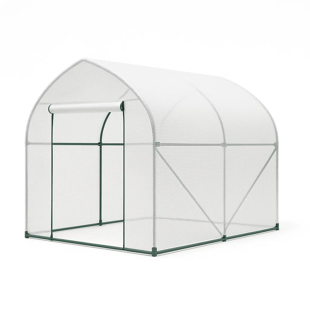 Serra tunnel in acciaio e polietilene bianco/verde 200x150x175 cm