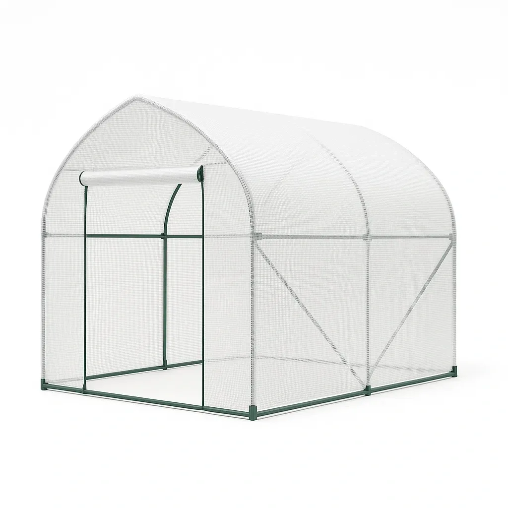 Serra tunnel in acciaio e polietilene bianco/verde 200x150x175 cm