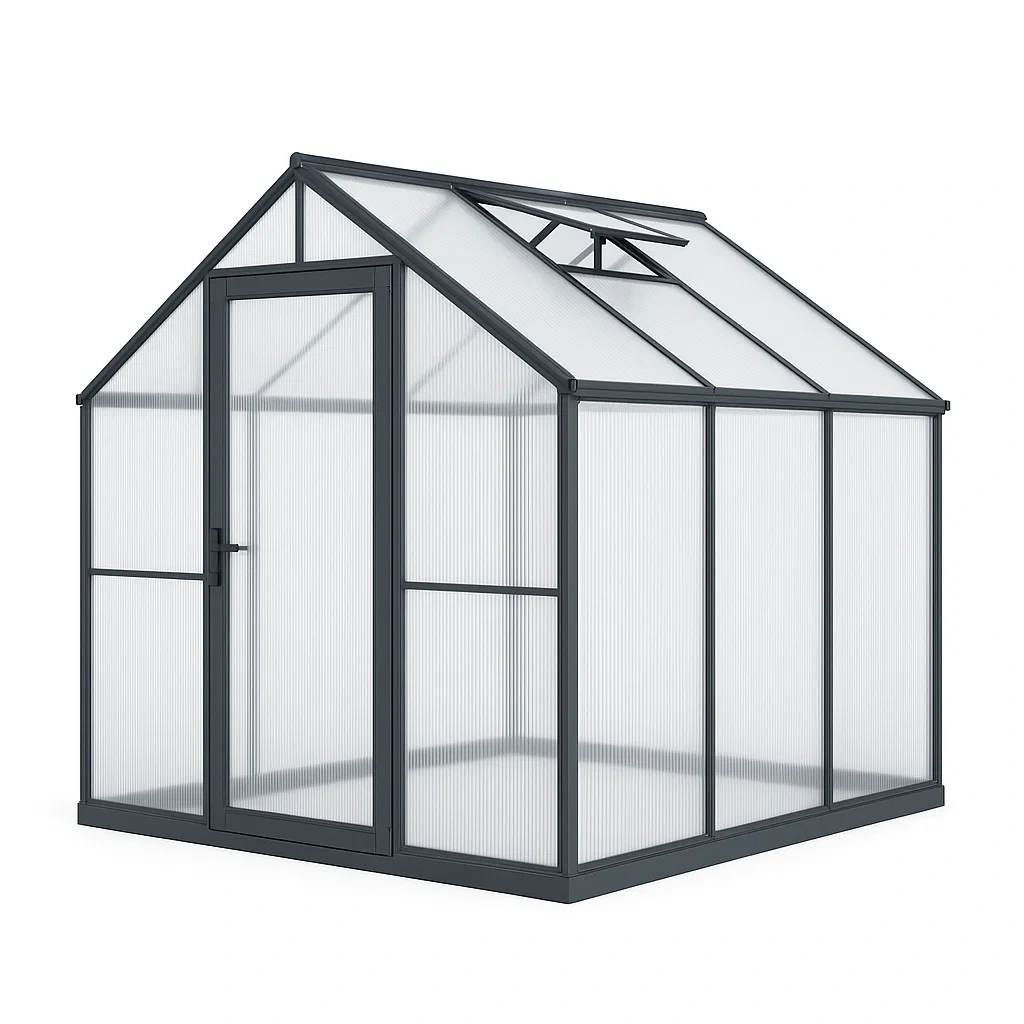 Serra in alluminio e policarbonato grigio