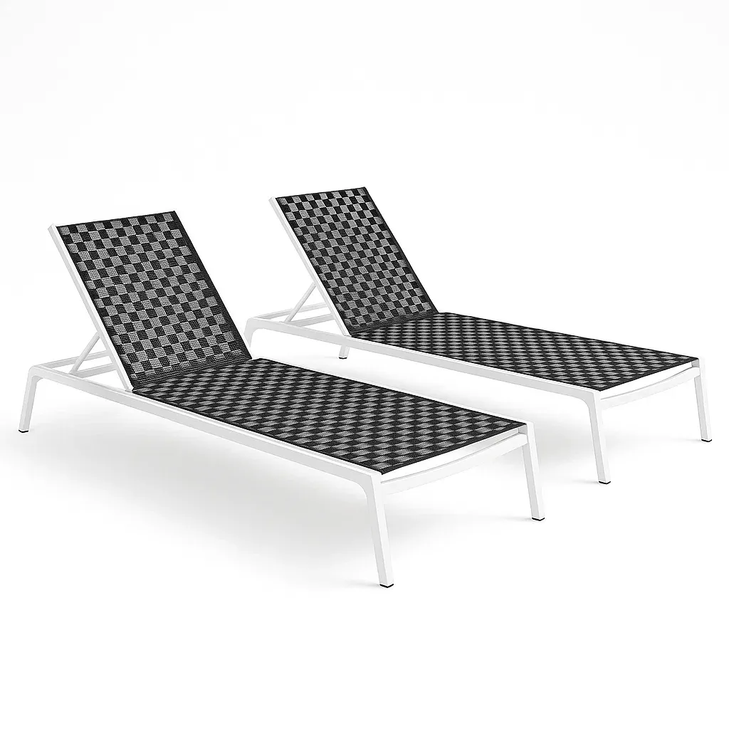 Lettini prendisole regolabili in alluminio e tessuto a rete 195x65x35 cm set da 2