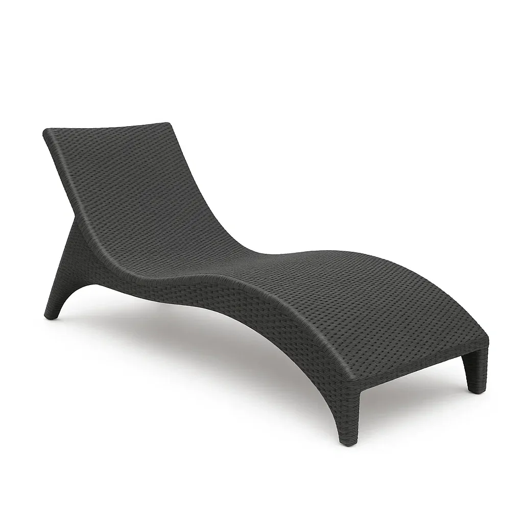 Lettino prendisole da giardino in polipropilene nero