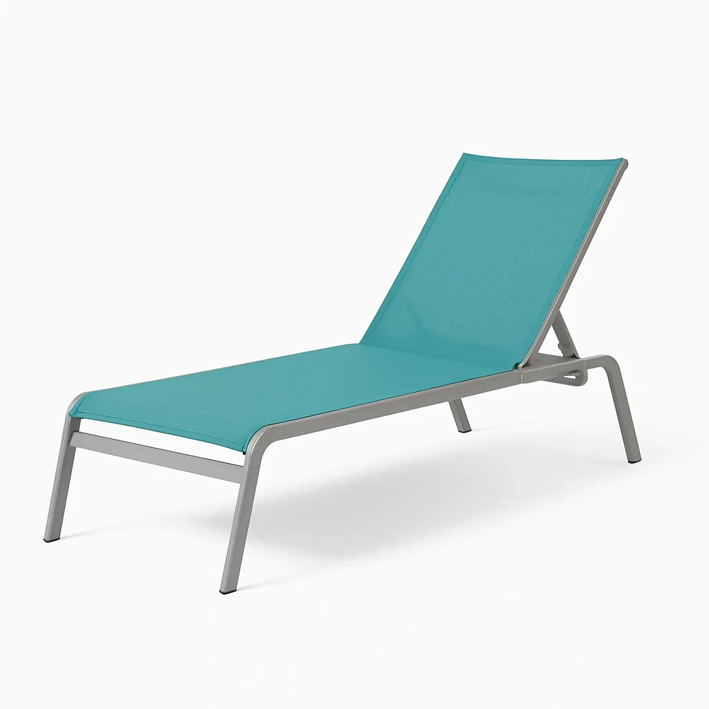 Lettino prendisole in alluminio con rivestimento in textilene turchese 190x60x30 cm