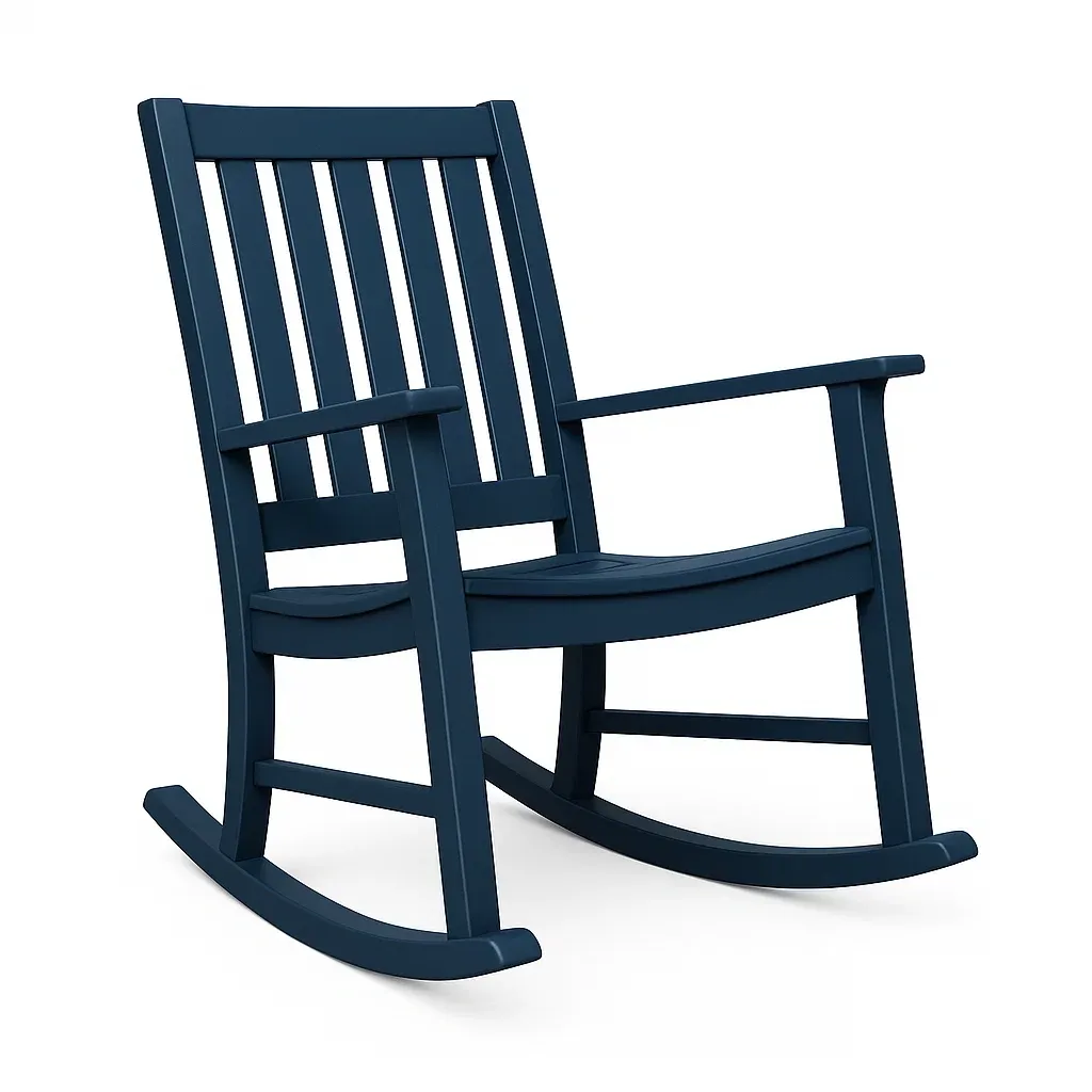 Sedia a dondolo in HDPE blu scuro per esterni